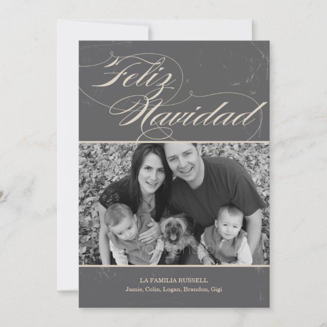 Vendimia clásico navideño tarjetas con fotografías holiday card (Front)