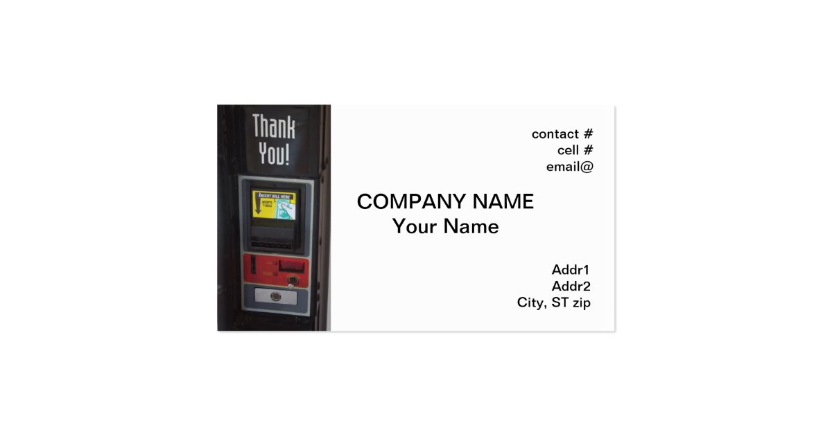 vending machine business card | Zazzle