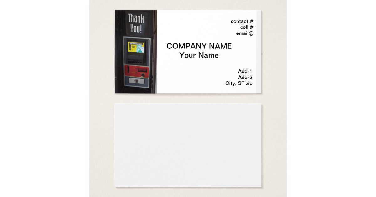 vending machine business card Zazzle