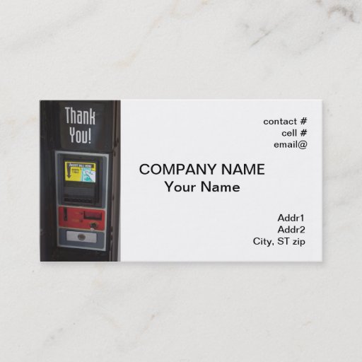 Customizable vending machine business card template