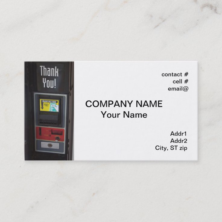vending machine business card Zazzle
