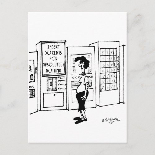 Vending Machine Cartoon 2988 Postcard