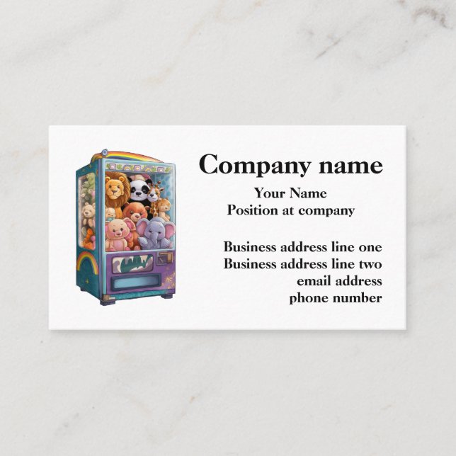 vending machine full of teddy bears business card (Front)