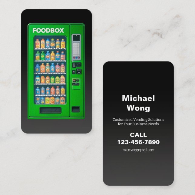 Vending Machine Maintenance Business Card (Front/Back)