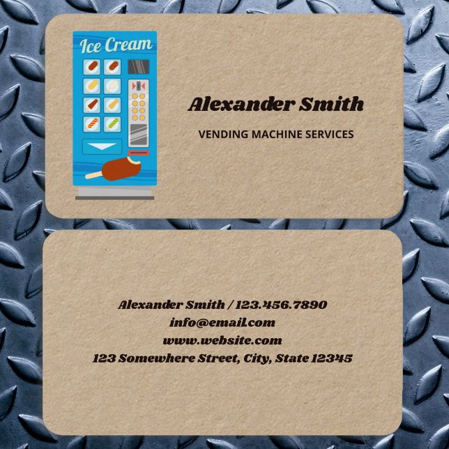 Vending Machines Kraft Business Card (Vending Kraft Business Cards)