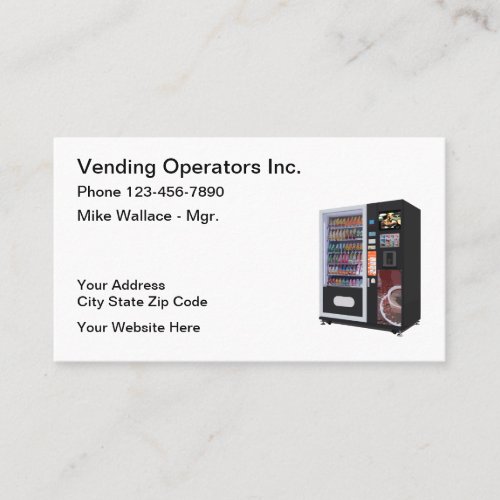 Vending Machines Rentals Business Card