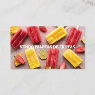 Vendo paletas de frutas business card
