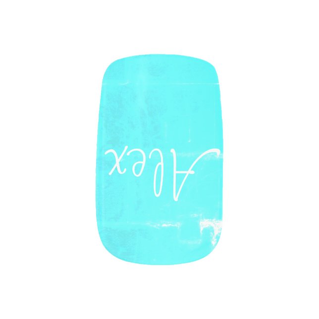 Vendredi Aqua Nail Art Decals (Left Thumb)