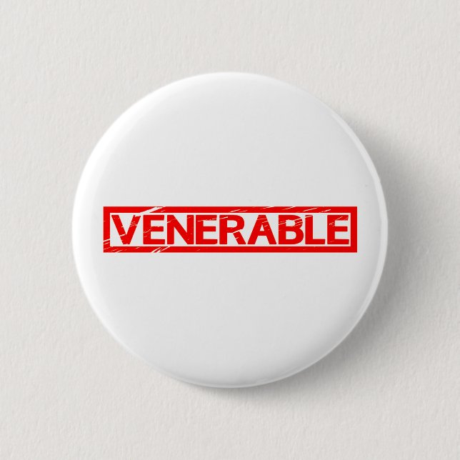 Venerable Stamp Pinback Button (Front)