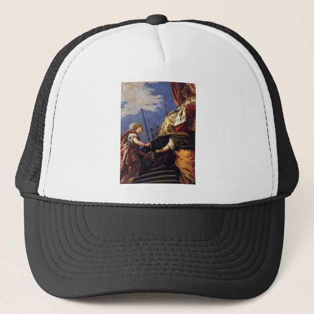 Venetia between Justitia and Pax by Paolo Veronese Trucker Hat (Front)