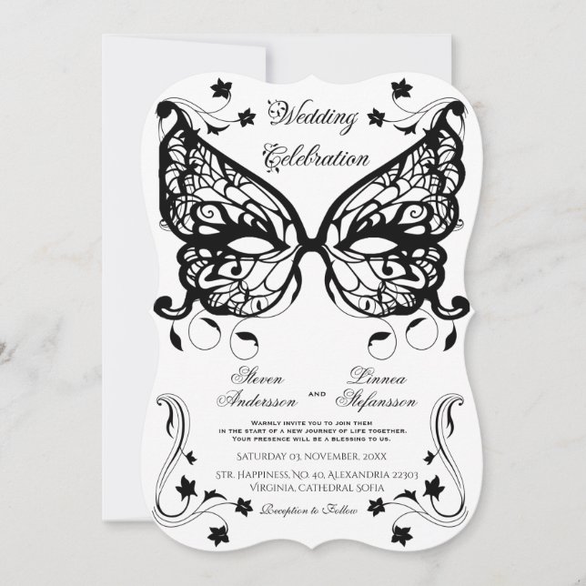 Venetia Carnivale Masque Victorian Ornate Flourish Invitation (Front)