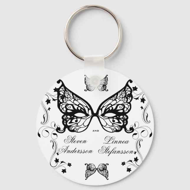 Venetia Carnivale Masque Victorian Ornate Flourish Keychain (Front)