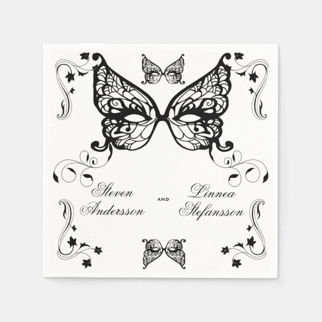 Venetia Carnivale Masque Victorian Ornate Flourish Napkins (Front)