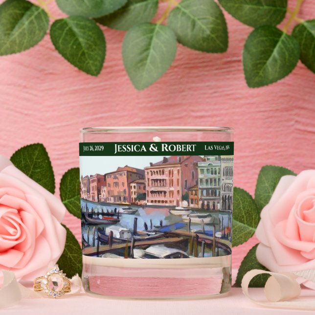 Venetian Ambient Names Date Wedding Scented Candle (Wedding)