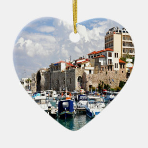 Venetian arsenalharbour Heraklion Crete Greece Ceramic Ornament