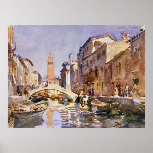 Venetian Canal 1913 by John Singer Sargent Poster