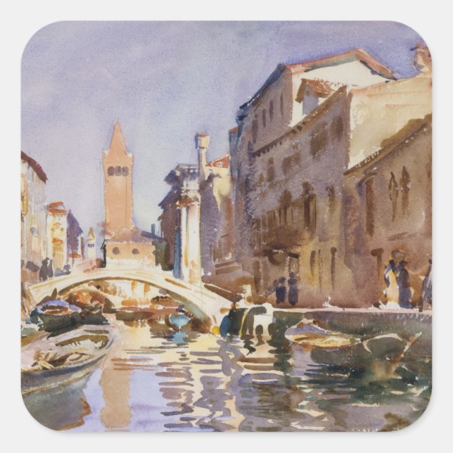 Venetian Canal Square Sticker (Front)