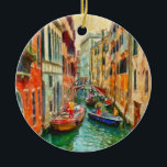 Venetian Canal Venice Italy Ceramic Ornament<br><div class="desc">Tartography by Shawna Mac</div>