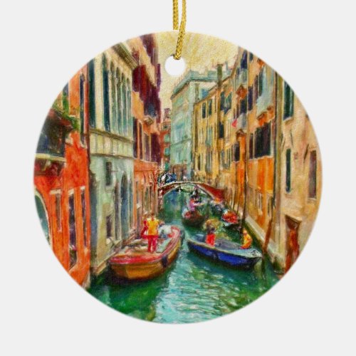Venetian Canal Venice Italy Ceramic Ornament