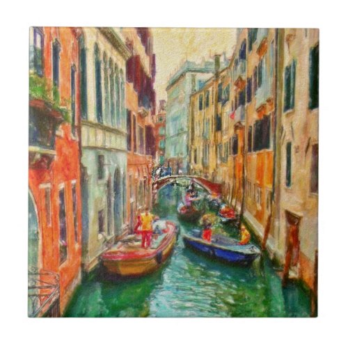 Venetian Canal Venice Italy Ceramic Tile