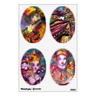 VENETIAN CARNIVAL CHARACTERS WALL DECAL