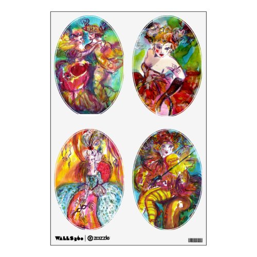 VENETIAN CARNIVAL CHARACTERS WALL STICKER