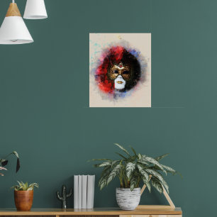 Venetian Carnival Mask Poster – Luxury Gold 
