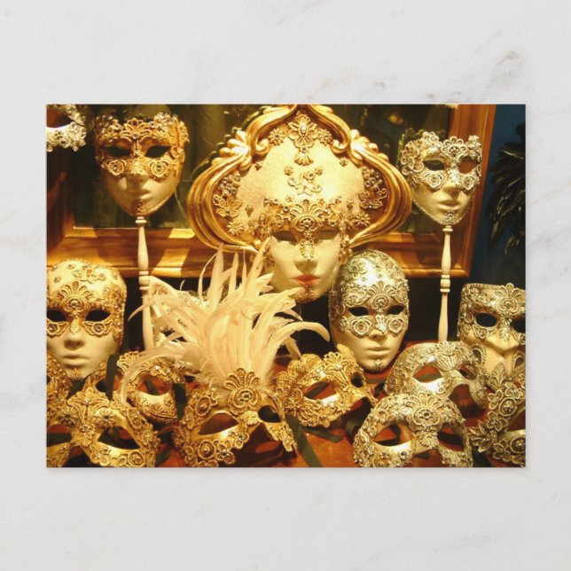 Venetian Carnival Masks Postcard (Front)