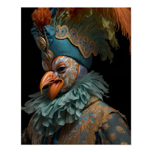 Venetian Carnival Pink Costume And Mask Poster