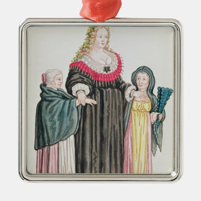 Venetian Courtesan Metal Ornament (Front)