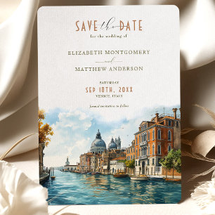 Venetian Elegance Waterfront Save-the-Date Invitation