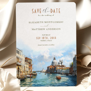 Venetian Elegance Waterfront Save-the-Date Invitation