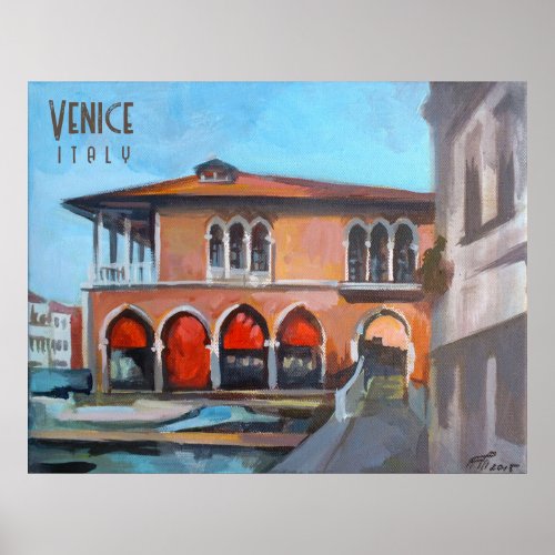 Venetian Fish Market Travel Poster