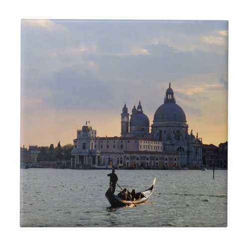 Venetian gondola at sunset _ Italy Ceramic Tile
