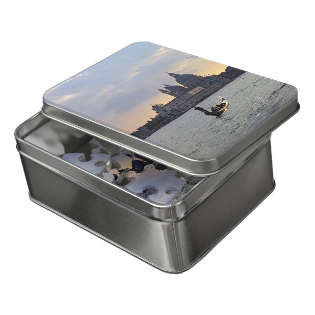 Venetian gondola at sunset - Italy Jigsaw Puzzle (Lid Open)
