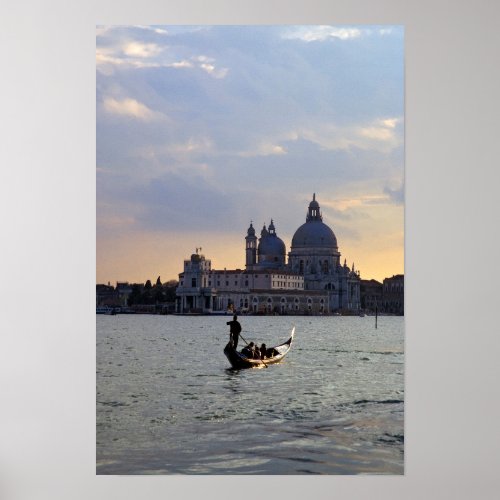 Venetian gondola at sunset poster