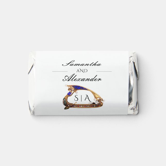 Venetian Gondola Ornate Black & White Wedding Hershey's Miniatures (Front)