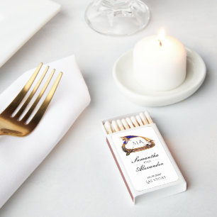 Venetian Gondola Ornate Black & White Wedding Matchboxes