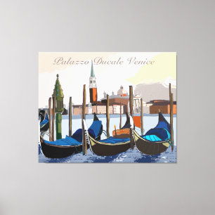 Venetian Gondolas at Palazzo Ducale Venice Canvas Print