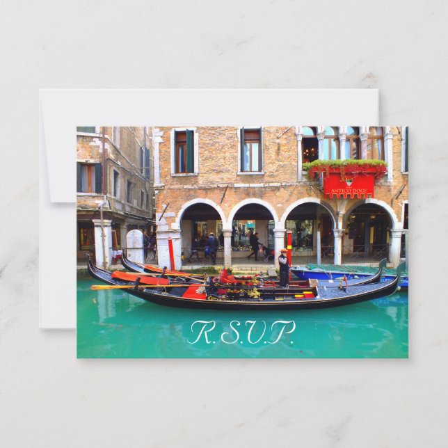 Venetian Gondolas - RSVP Cards (Front)