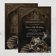 Venetian gothic Masquerade Party invitation