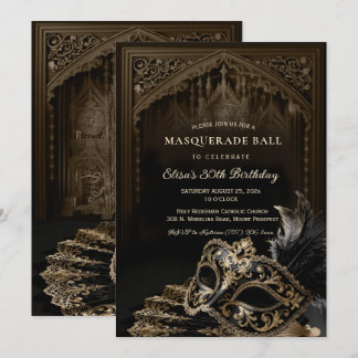 Venetian gothic Masquerade Party invitation