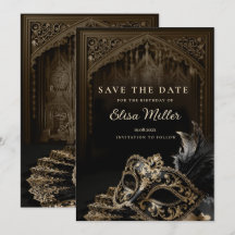 Venetian Gothic Masquerade Party Save the Date