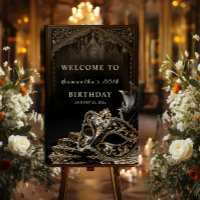 Venetian Gothic Masquerade Party Welcome Sign
