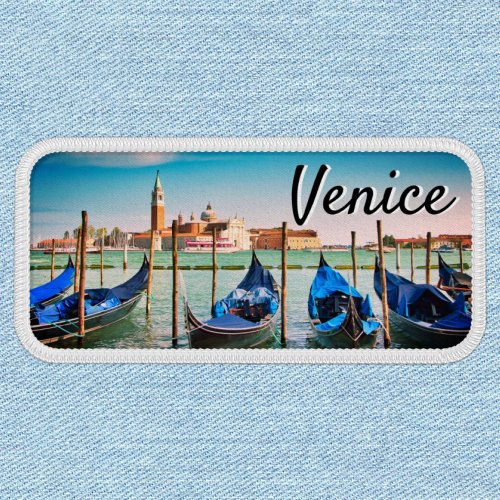 Venetian Iconic blue gondolas grand canal Patch
