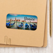 Venetian Iconic blue gondolas grand canal Patch (On Folder)