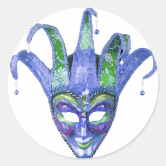 Venetian Jester Carnival Mask Classic Round Sticker