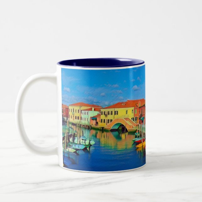 Venetian Lagoon - MURANO - panorama Two-Tone Coffee Mug (Left)