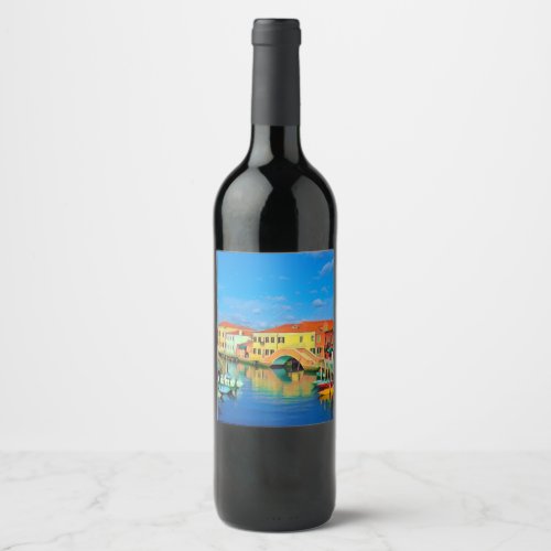 Venetian Lagoon _ MURANO _ panorama Wine Label