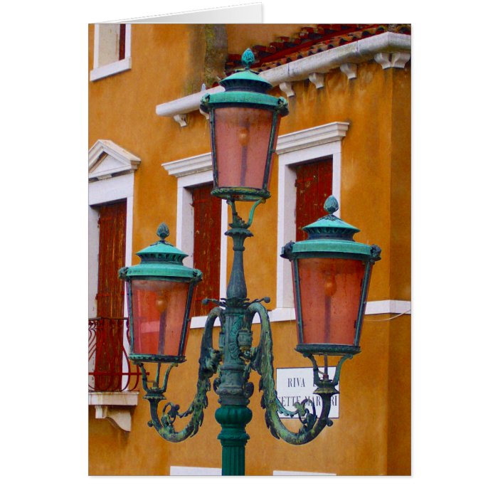 venetian lamp post greeting card